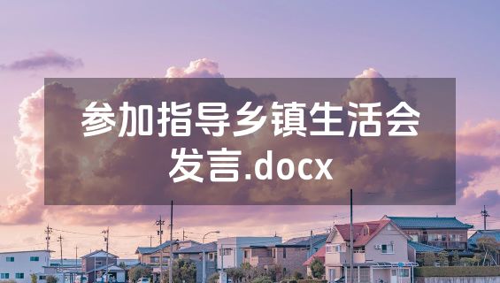 参加指导乡镇生活会发言.docx