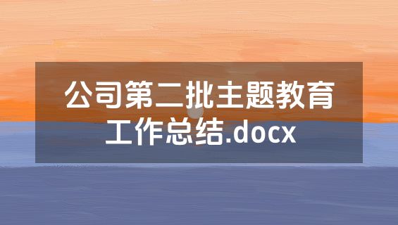公司第二批主题教育工作总结.docx
