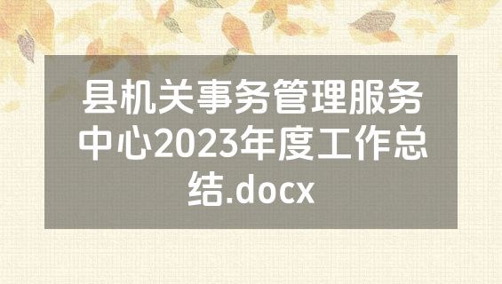 县机关事务管理服务中心2023年度工作总结.docx