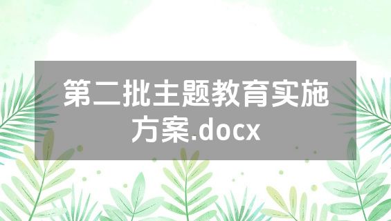 第二批主题教育实施方案.docx