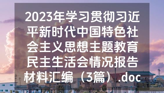 2023年学习贯彻习近平新时代中国特色社会主义思想主题教育民主生活会情况报告材料汇编（3篇）.doc