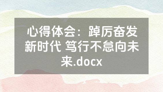 心得体会：踔厉奋发新时代 笃行不怠向未来.docx