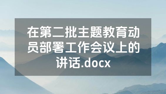 在第二批主题教育动员部署工作会议上的讲话.docx