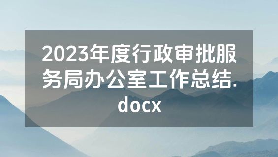 2023年度行政审批服务局办公室工作总结.docx