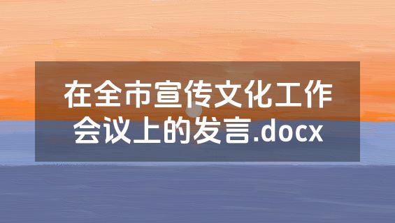 在全市宣传文化工作会议上的发言.docx