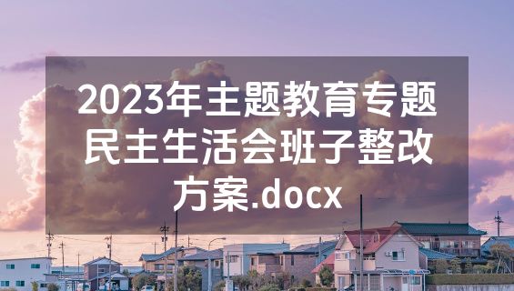 2023年主题教育专题民主生活会班子整改方案.docx