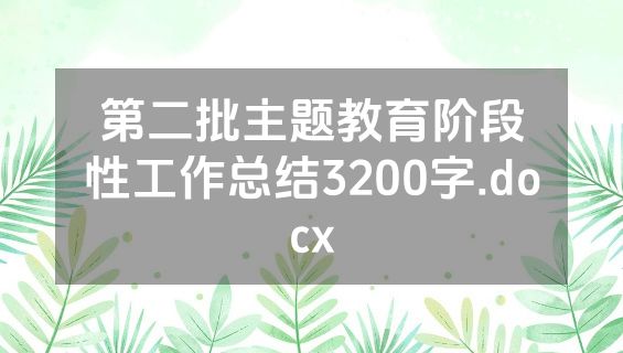 第二批主题教育阶段性工作总结3200字.docx