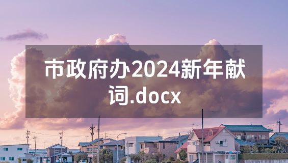 市政府办2024新年献词.docx