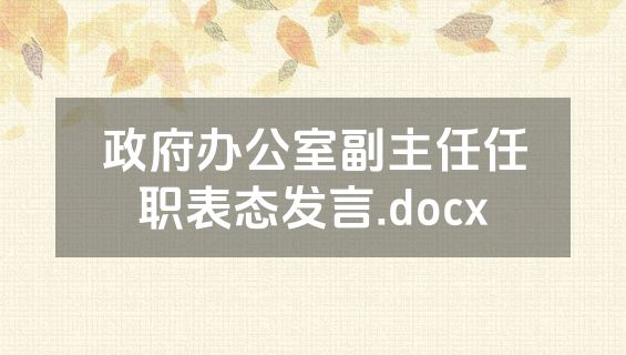 政府办公室副主任任职表态发言.docx