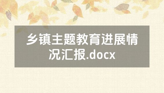 乡镇主题教育进展情况汇报.docx