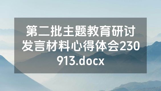 第二批主题教育研讨发言材料心得体会230913.docx
