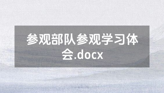 参观部队参观学习体会.docx