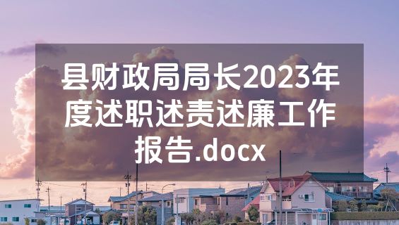 县财政局局长2023年度述职述责述廉工作报告.docx