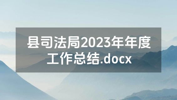 县司法局2023年年度工作总结.docx