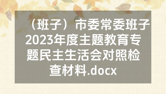 （班子）市委常委班子2023年度主题教育专题民主生活会对照检查材料.docx