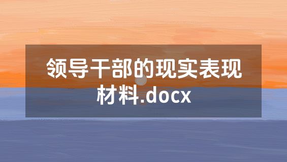领导干部的现实表现材料.docx