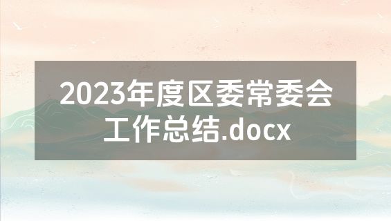 2023年度区委常委会工作总结.docx