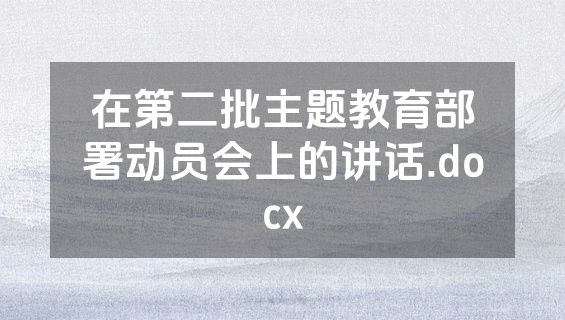 在第二批主题教育部署动员会上的讲话.docx