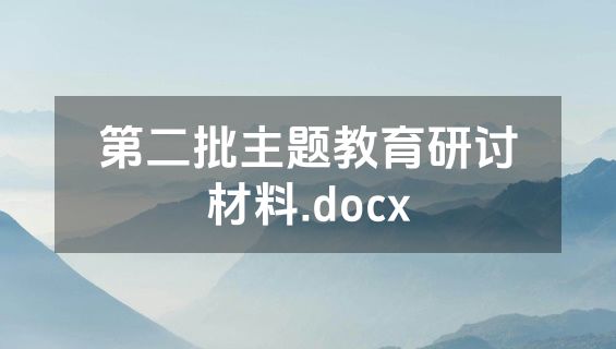 第二批主题教育研讨材料.docx
