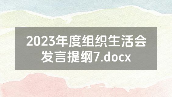 2023年度组织生活会发言提纲7.docx