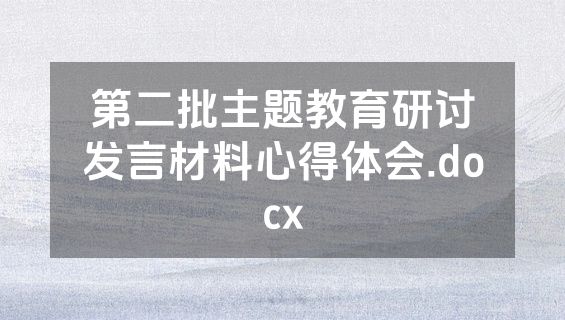 第二批主题教育研讨发言材料心得体会.docx