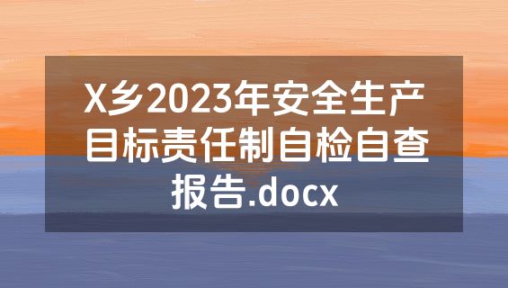 X乡2023年安全生产目标责任制自检自查报告.docx