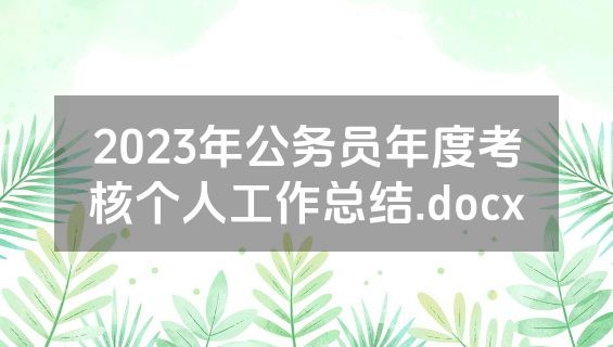 2023年公务员年度考核个人工作总结.docx