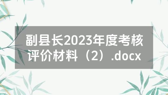 副县长2023年度考核评价材料（2）.docx