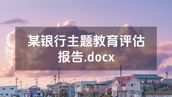 某银行主题教育评估报告.docx