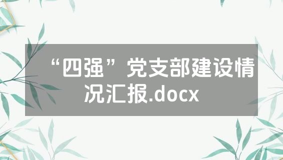 “四强”党支部建设情况汇报.docx