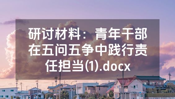 研讨材料：青年干部在五问五争中践行责任担当(1).docx
