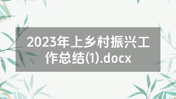 2023年上乡村振兴工作总结(1).docx