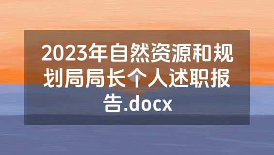 2023年自然资源和规划局局长个人述职报告.docx