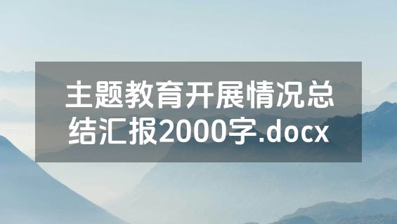 主题教育开展情况总结汇报2000字.docx