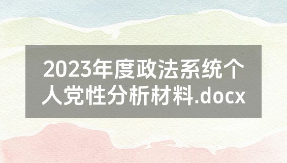 2023年度政法系统个人党性分析材料.docx