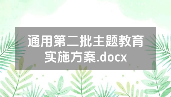 通用第二批主题教育实施方案.docx