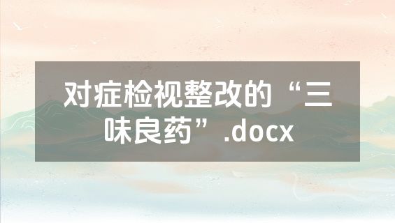 对症检视整改的“三味良药”.docx