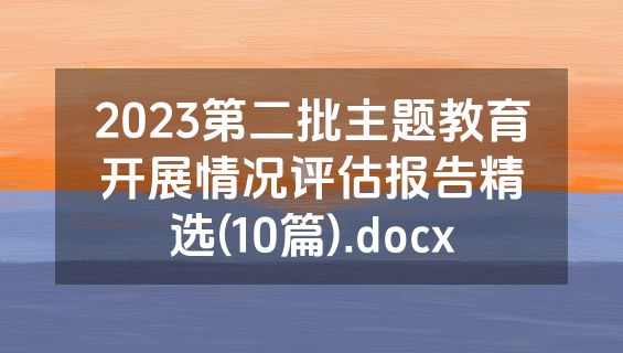 2023第二批主题教育开展情况评估报告精选(10篇).docx