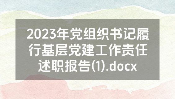 2023年党组织书记履行基层党建工作责任述职报告(1).docx