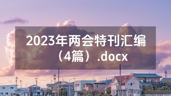 2023年两会特刊汇编（4篇）.docx