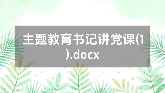 主题教育书记讲党课(1).docx