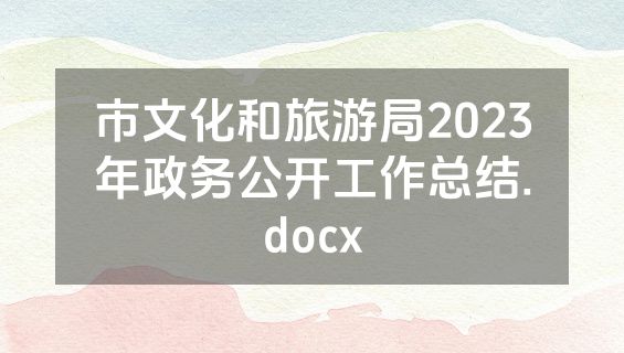 市文化和旅游局2023年政务公开工作总结.docx