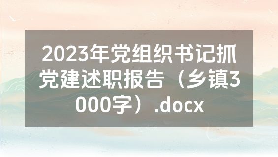 2023年党组织书记抓党建述职报告（乡镇3000字）.docx