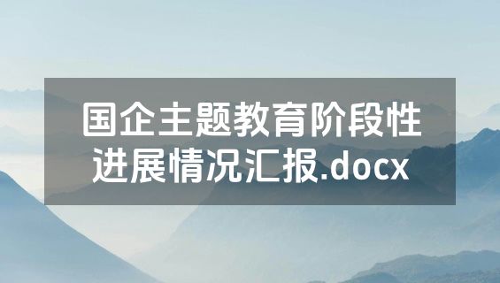 国企主题教育阶段性进展情况汇报.docx