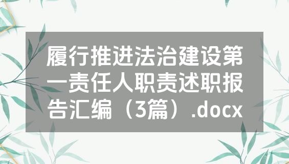履行推进法治建设第一责任人职责述职报告汇编（3篇）.docx