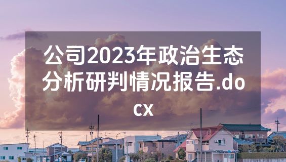 公司2023年政治生态分析研判情况报告.docx