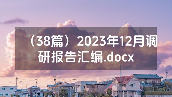 （38篇）2023年12月调研报告汇编.docx