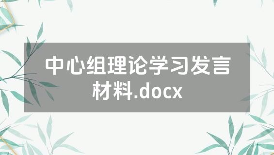 中心组理论学习发言材料.docx