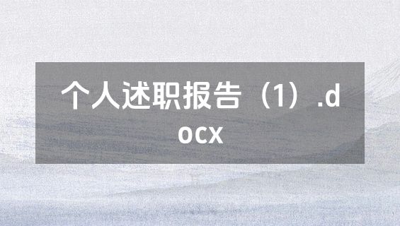 个人述职报告（1）.docx