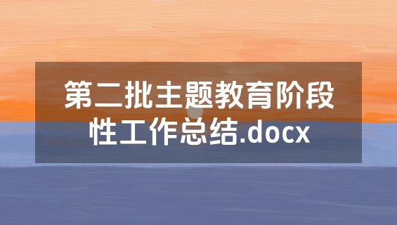 第二批主题教育阶段性工作总结.docx